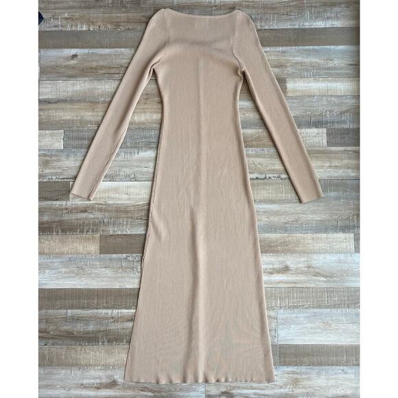 DISSH Lena Long Sleeve Knit Dress in Wheat Size XL - Picture 5 of 7